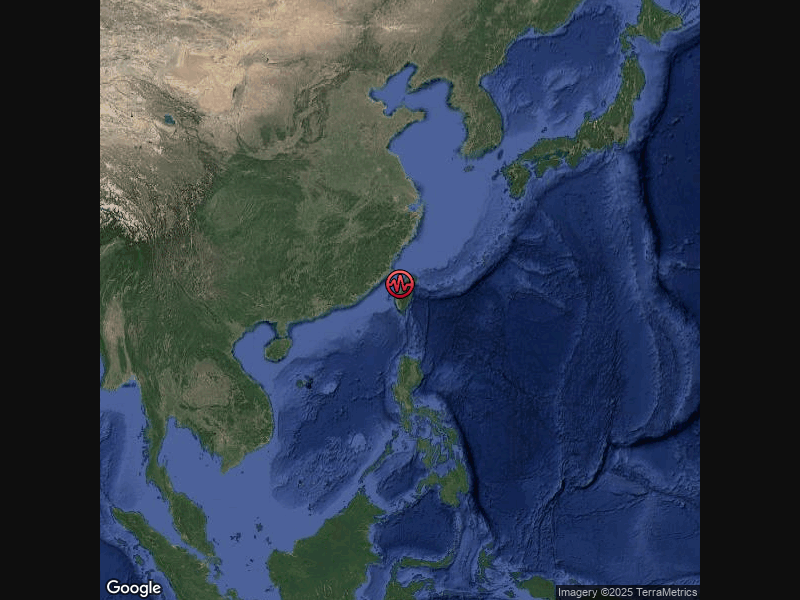 CarringtonApp's tweet photo. Shallow Quake M: 6.0 Depth: 10.0 K near 12 km N of Yujing, Taiwan @ 2025-01-20 16:17:26 No tsunami threat.
Get real-time earthquake alerts, map &amp; forecasting @ https://t.co/GOLmGDXMQs https://t.co/MmsUYjELVN