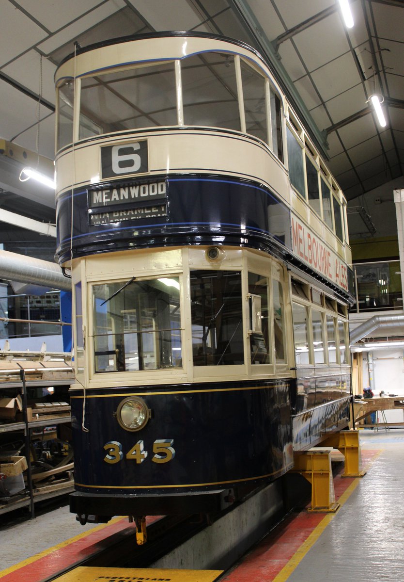 NationalTramway's tweet photo. Some of our enthusiastic volunteers were back @CrichTramway over the weekend overseeing Liverpool 869 getting a repaint, Leeds 345 in for body repair and repaint and Blackpool 298 coming on nicely in the workshop! Thank you to you all for your amazing commitment and time. Photos courtesy of Peter Whiteley. #nationaltramwaymuseum #crichtramwaymuseum #crichtramwayvillage #restoration #workshop #volunteering