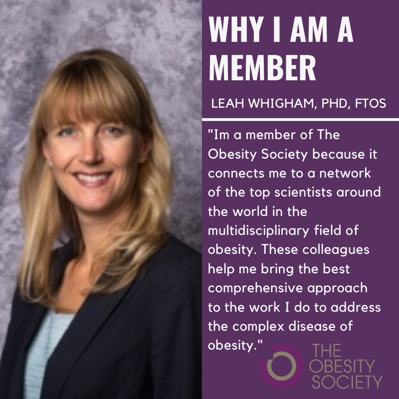 ObesitySociety's tweet photo. Why should you be a member of TOS? Read #WhyIAmAMemberMonday Leah Whigham, PhD, FTOS post to learn why. #TOSMembers Join or renew your membership today! https://t.co/a4v6xEXO9C https://t.co/AaXTTV8qnM