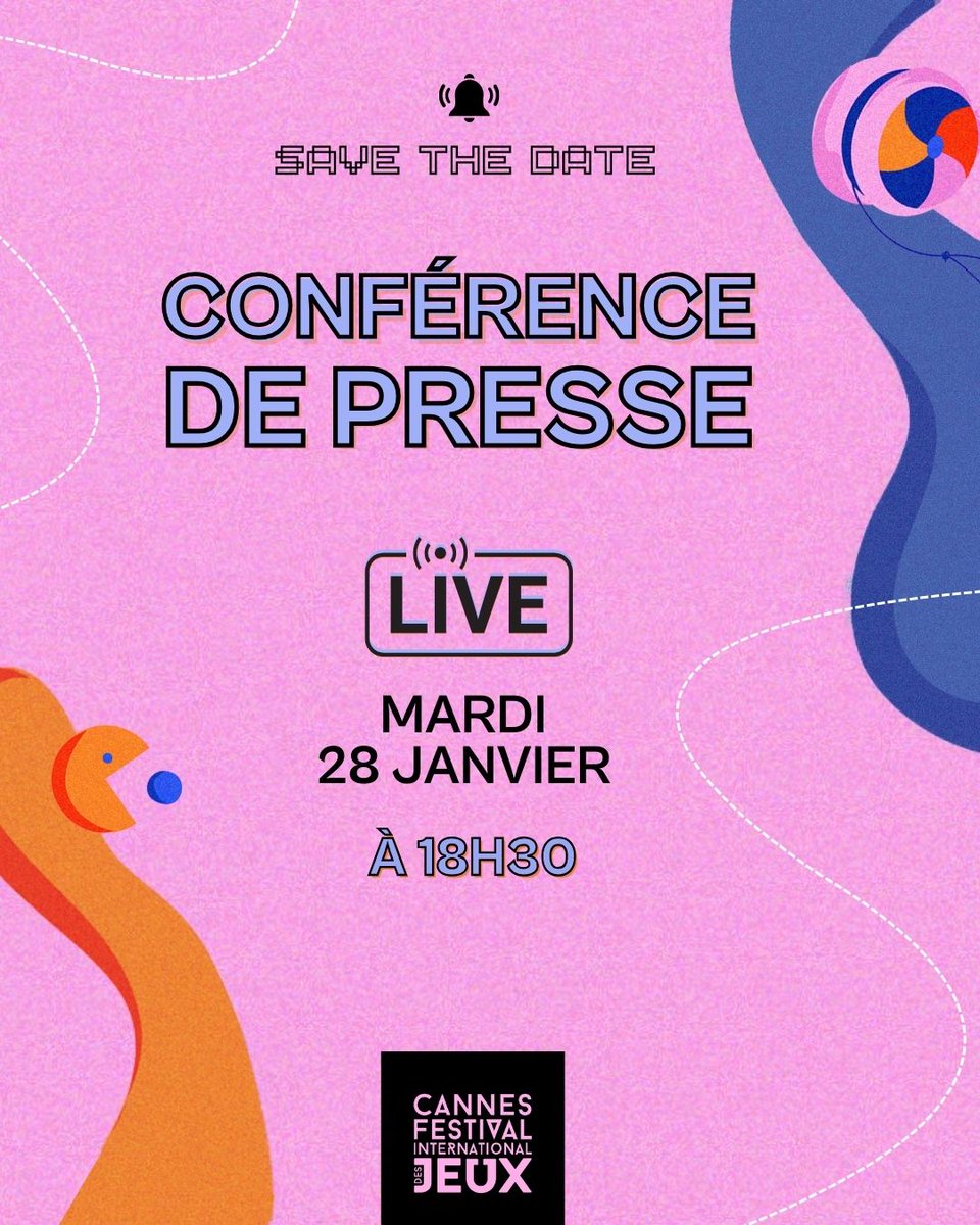 🎲 SAVE THE DATE 🎲

Conférence de Presse du Festival International des Jeux de Cannes 2025 📣

Au programme :
✨ Annonce en avant-première des nouveautés de cette édition
🌟Révélation des nommés As d'Or 2025

En présence de notre jury d'exception: Vincent Dedienne, Marie