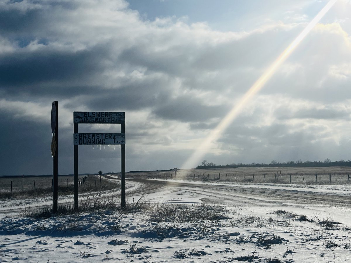 thesteerman's tweet image. Ranch country. Couple days ago on a brisk morning took the wife & kids on backroads to pick up a piece of equipment. 120 mile round trip only thing stirring was cake pickups and bale processors.