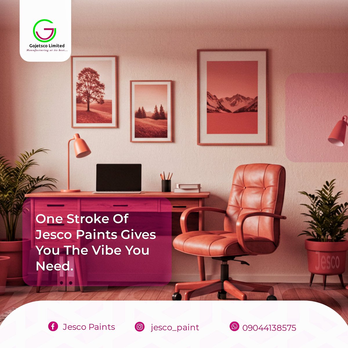 Gojetsco's tweet photo. A single stroke of Jesco paint can can set the tone. Create the vibe you need. https://t.co/8ol2DwEMNm