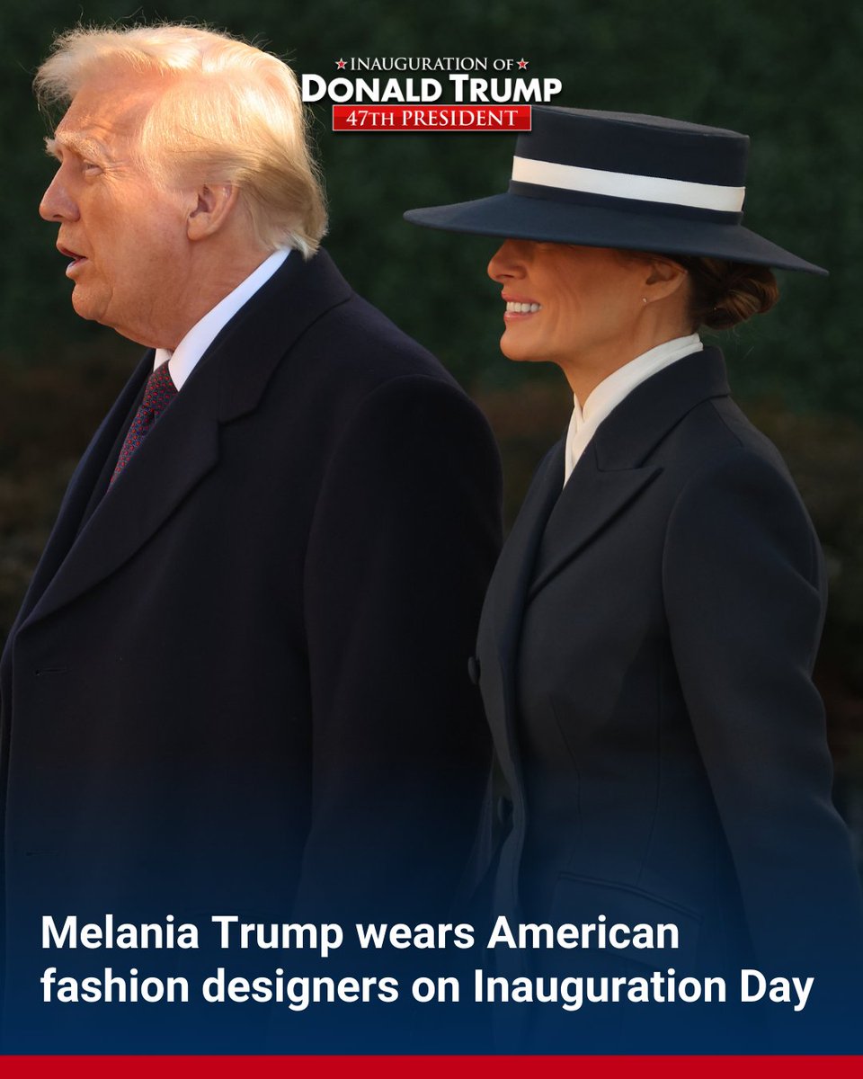 Fox News (@foxnews) on Twitter photo FASHION 'HOUSE': <a href="/MELANIATRUMP/">MELANIA TRUMP</a> makes a statement on putting America first by wearing Inauguration Day attire designed by American designers. trib.al/ALzZep2 FASHION 'HOUSE': <a href="/MELANIATRUMP/">MELANIA TRUMP</a> makes a statement on putting America first by wearing Inauguration Day attire designed by American designers. trib.al/ALzZep2