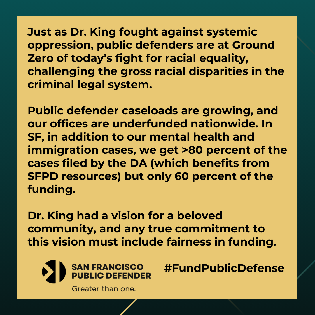 ManoRajuPD's tweet image. Today, we honor Dr. Martin Luther King Jr., whose vision for justice &amp;amp; equality remains a guiding light.

Public defenders carry this light forward, working to ensure that everyone, regardless of their income, receives fair representation &amp;amp; a voice in their own defense. 1/