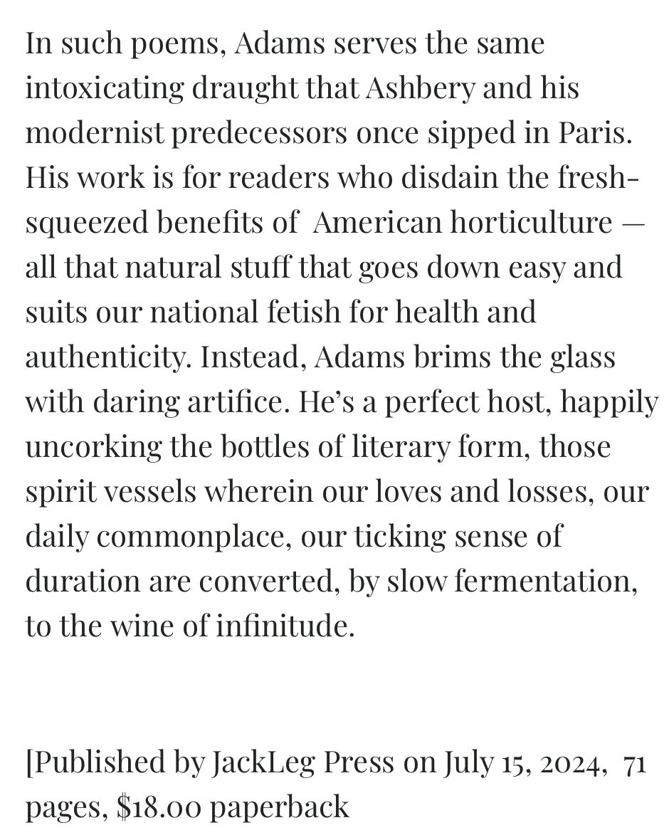 Chris Waddington (@cwaddington504) on Twitter photo V. Joshua Adams serves “the wine of infinitude” in “Past Lives,” his glorious debut collection from <a href="/jacklegpress/">JackLeg Press</a>
MY REVIEW: ronslate.com/on-past-lives-… V. Joshua Adams serves “the wine of infinitude” in “Past Lives,” his glorious debut collection from <a href="/jacklegpress/">JackLeg Press</a>
MY REVIEW: ronslate.com/on-past-lives-…