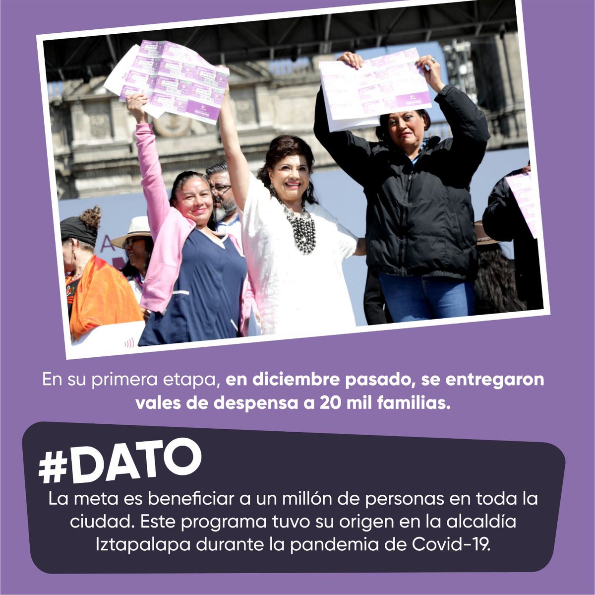 MarthaAvilaCDMX's tweet photo. El programa #MERCOMUNA💳 generará en la #CDMX un doble impacto, debido a que  se contribuye a la seguridad alimentaria de las familias y, a su vez, se promueve la resiliencia económica de los pequeños comercios y productores, quienes son actores imprescindibles de la economía local.