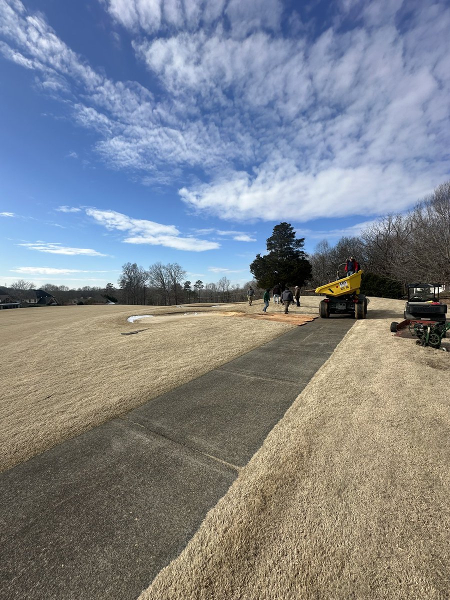 The guys are making good progress at Salem Glen despite the freezing temperatures. The goal with this bunker was to make it more visible from the tee, and combine 2 bunkers into 1. Goal achieved. Drainage, Capcon and G-Angle is next.
<a href="/cmlloyd83/">Christopher M. Lloyd</a> <a href="/dwmac70/">David McIntosh</a>
