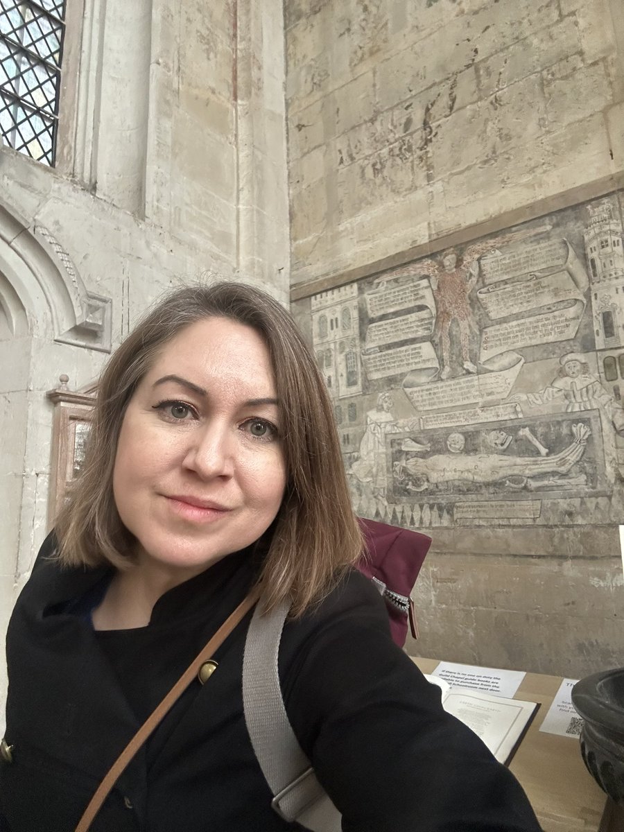 I stopped by Stratford upon Avon’s Guild Chapel today to take another look at its phenomenal surviving medieval wall paintings. Fun fact: William Shakespeare’s father was  in charge of their whitewashing following the Reformation. He clearly didn’t do a very thorough job!