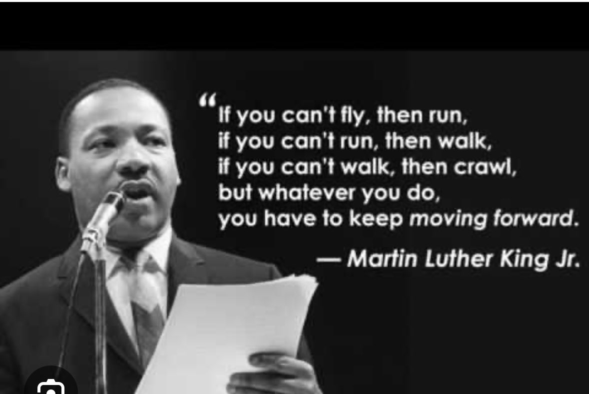 Dr. Martin Luther King Jr.‘s words have inspired me since childhood. These powerful words remind us to persevere, no matter the challenges we face. Today, I reflect on his legacy and the strength to keep pushing toward a better future. #MLKDay #KeepMovingForward”
