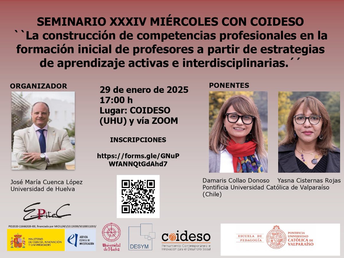 📚✨ ¡No te pierdas el XXXIV MIÉRCOLES CON <a href="/coideso/">COIDESO</a>! El 29 de enero a las 17:00 hrs. abordaremos la construcción de competencias en la formación de profesores con un enfoque interdisciplinario. ¡Presencial y vía Zoom! 🌐 #DESYM #FormaciónDocente