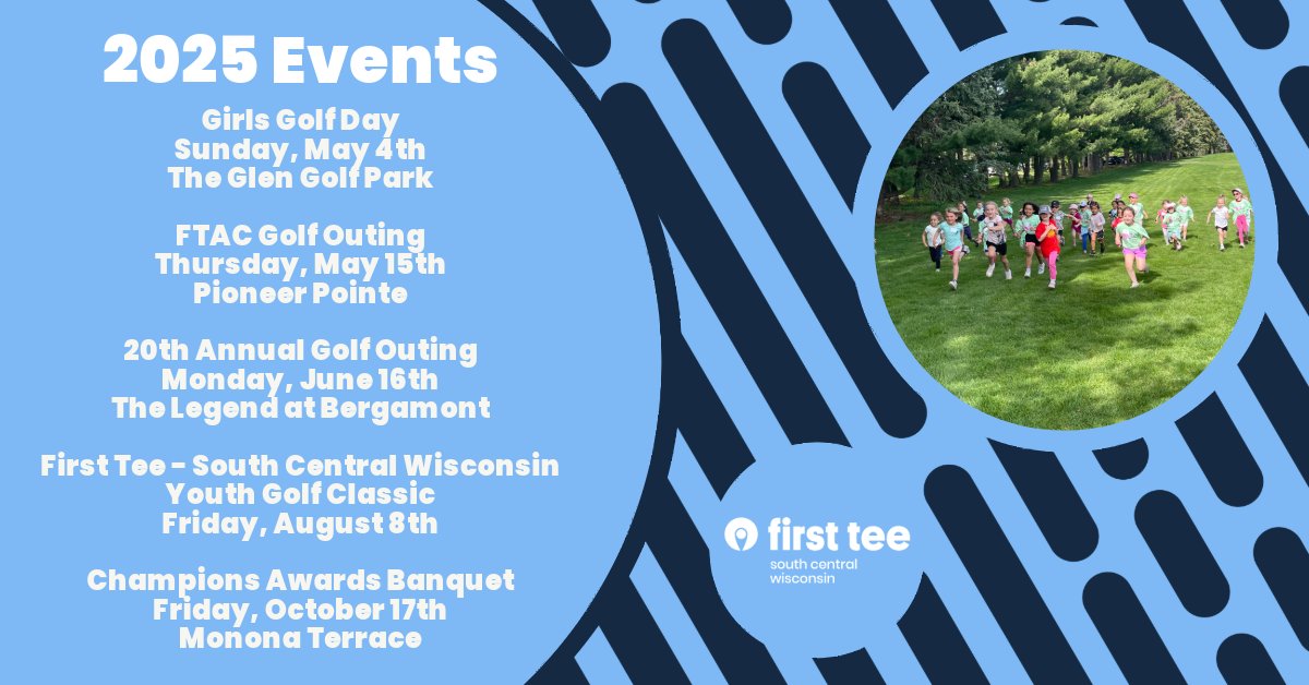 FirstTeeSCW's tweet image. ⛳️ Save the dates of our 2025 events! ⛳️

#BuildingGameChangers