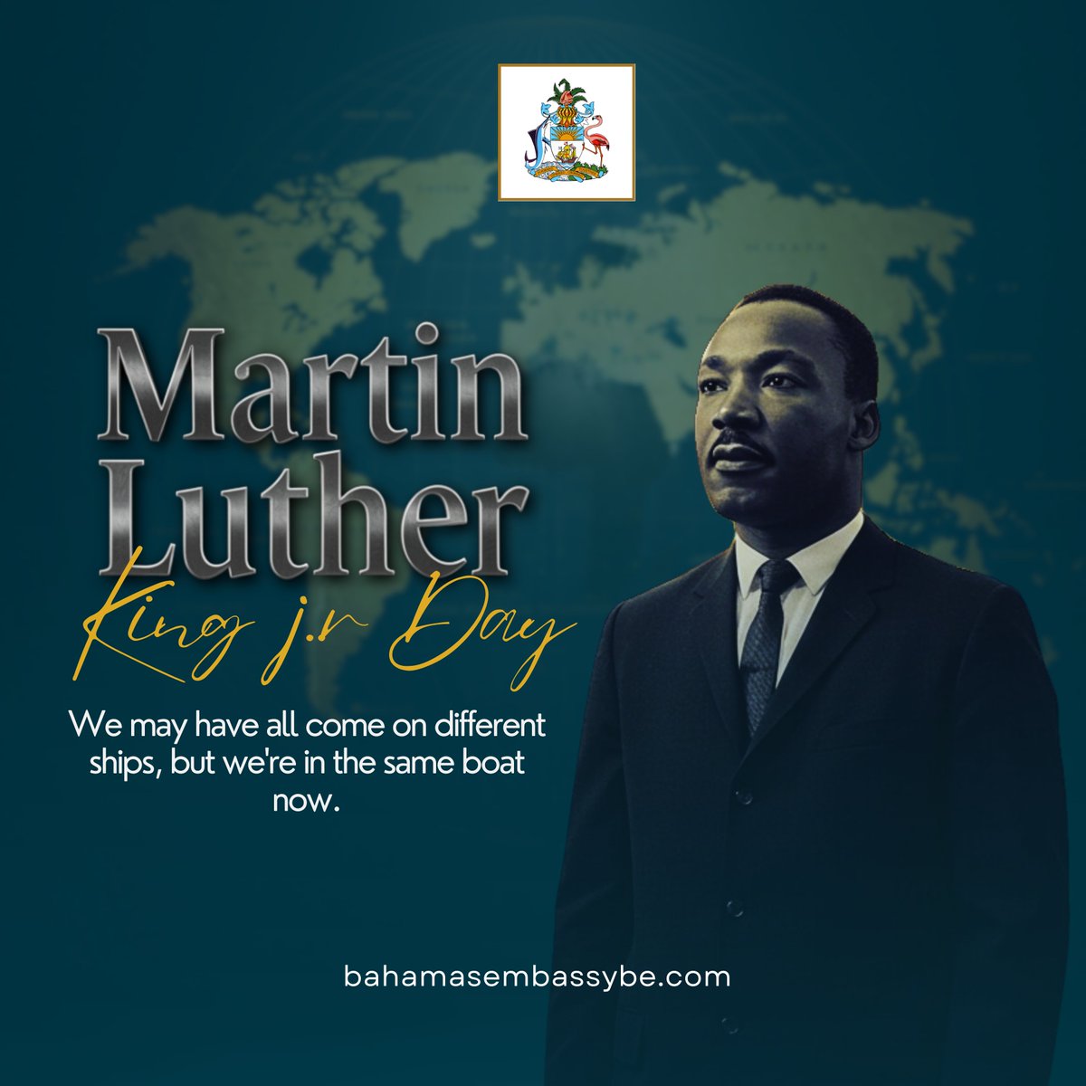 bahembassybe's tweet photo. Today, we remember a leader who fought for justice, equality, and peace. Let’s carry forward his dream by standing together and making a difference in our communities. #MLKDay #HonourMLK #JusticeForAll https://t.co/f66mJLR0Ne