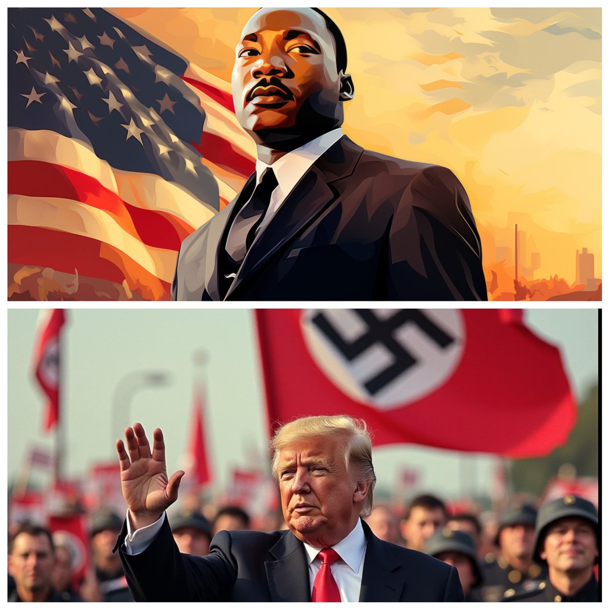 January 20th a date to remember, Martin Luther King who fight for human rights, or Donald Trump with his hate, his racism, who would anything divide the people for political gain..
  #PresidentTrump #Trump #EstadosUnidos #inauguración