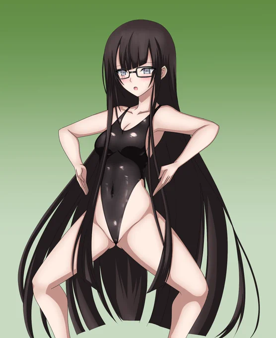 黒姫引けたから祝いにハイグレ姿描いたよ 