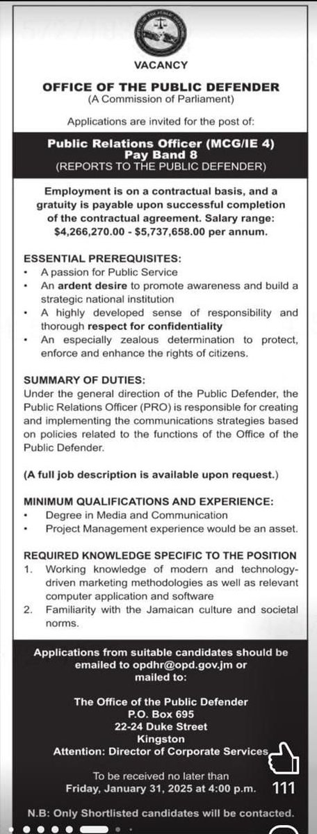 Join the OPD family. Send in your applications.