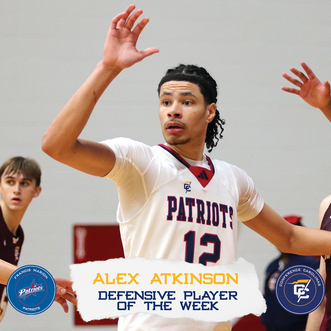 The week 1️⃣0️⃣ Conference Carolinas men's 🏀 weekly awards are a SWEEP by Alex Atkinson of <a href="/FMUSports/">FMU Sports</a>!

Learn more at ConferenceCarolinas.com/AthleteAwards

#LeadingTheWay