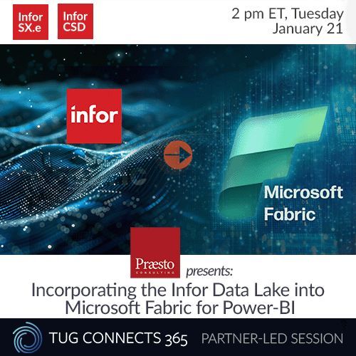TUGconnects's tweet image. Tomorrow! Join us with Praesto Consulting and learn how to leverage Microsoft Power-BI to visualize your organizations most important metrics, KPI&apos;s and analytics. Register here: buff.ly/40znul1 

#InforDistribution
#Distribution
#TC365
#TUGconnects365
#InforDataLake