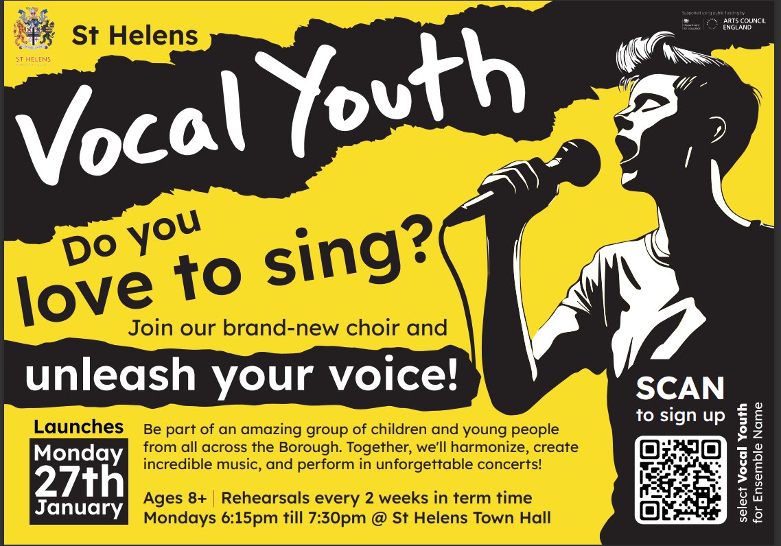 StHelensMusicService (@sthelensmusic) on Twitter photo Exciting News from St Helens Council Music Service
We are thrilled to announce the launch of Vocal Youth, our brand-new choir for children and young people aged 8 and over!
facebook.com/sthelensmusics…
<a href="/sthelenscouncil/">St Helens Borough Council</a> <a href="/whatsonsthelens/">Whats On in StHelens</a> <a href="/nova_charlton/">Nova Charlton</a> <a href="/CllrAntBurns/">Ant Burns</a> Exciting News from St Helens Council Music Service
We are thrilled to announce the launch of Vocal Youth, our brand-new choir for children and young people aged 8 and over!
facebook.com/sthelensmusics…
<a href="/sthelenscouncil/">St Helens Borough Council</a> <a href="/whatsonsthelens/">Whats On in StHelens</a> <a href="/nova_charlton/">Nova Charlton</a> <a href="/CllrAntBurns/">Ant Burns</a>