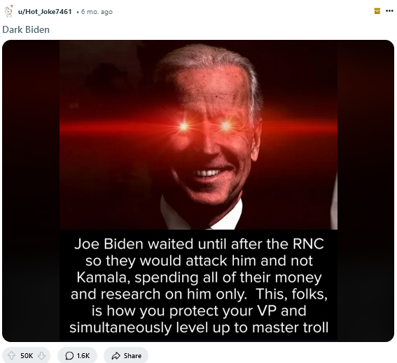 Donald John Trump, is now 47th president of the United States of America.

Masterful trolling, Dark Biden!