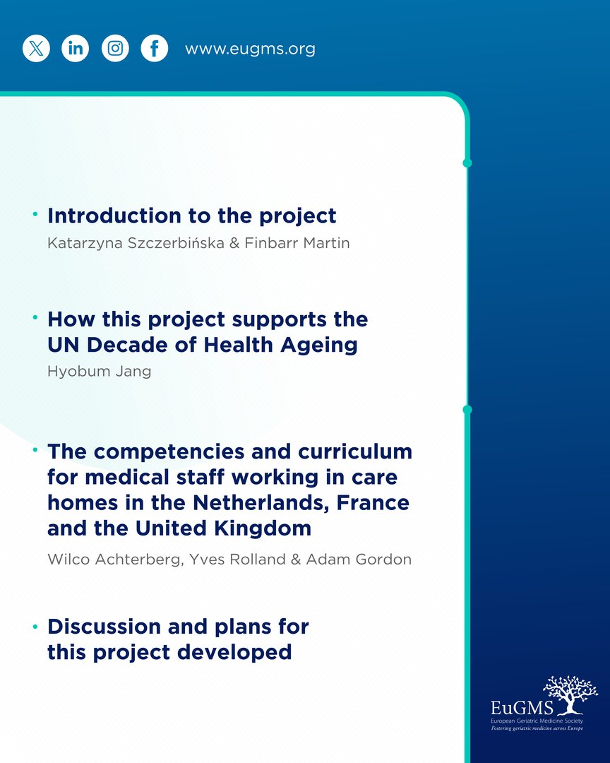 EuGMS - European Geriatric Medicine Society (@eugmssociety) on Twitter photo The #EuGMS SIG on #LongTermCare invite you to an engaging open meeting to discuss an exciting new project. 🚀
Don’t miss this chance to connect, learn, and contribute! 👉bit.ly/40o2pbY
<a href="/FinbarrCMartin/">Finbarr Martin</a> <a href="/JangHyobum/">Hyobum Jang</a> <a href="/wilcoachterberg/">Wilco Achterberg</a> <a href="/RollandYves2/">Rolland Yves</a> <a href="/adamgordon1978/">Adam Gordon MBE</a> <a href="/WHO/">World Health Organization (WHO)</a> The #EuGMS SIG on #LongTermCare invite you to an engaging open meeting to discuss an exciting new project. 🚀
Don’t miss this chance to connect, learn, and contribute! 👉bit.ly/40o2pbY
<a href="/FinbarrCMartin/">Finbarr Martin</a> <a href="/JangHyobum/">Hyobum Jang</a> <a href="/wilcoachterberg/">Wilco Achterberg</a> <a href="/RollandYves2/">Rolland Yves</a> <a href="/adamgordon1978/">Adam Gordon MBE</a> <a href="/WHO/">World Health Organization (WHO)</a>