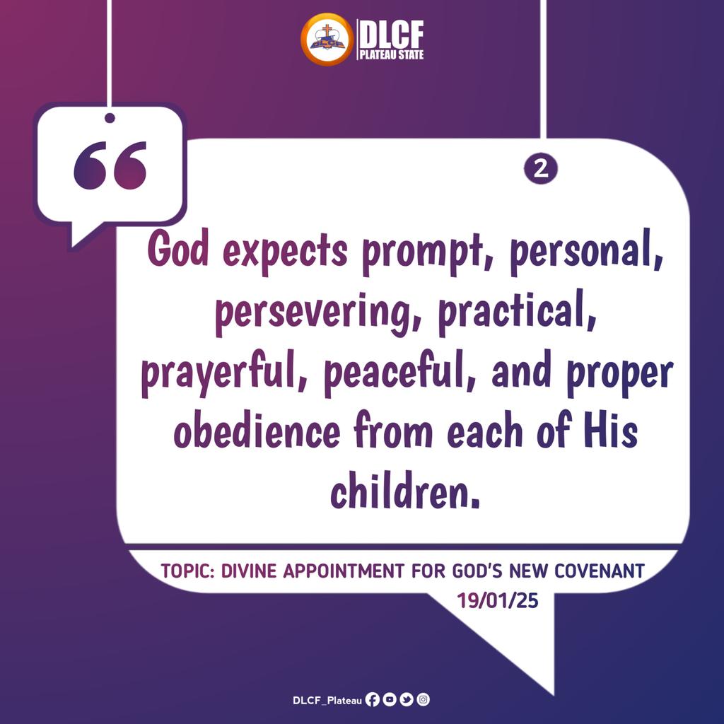 DLCF_Plateau's tweet photo. COVENANT SUNDAY WORSHIP SERVICE
SUNDAY JANUARY 19, 2025
Topic:  DIVINE APPOINTMENT FOR GOD’S NEW COVENANT PEOPLE
God has made a covenant with His children.
#sundayworshipservice
#covenantsunday
#newyearforchrist
#divineappointment
#miraclesallaround
#willofGod
#dlcfplateau https://t.co/tzqhtIhmJI