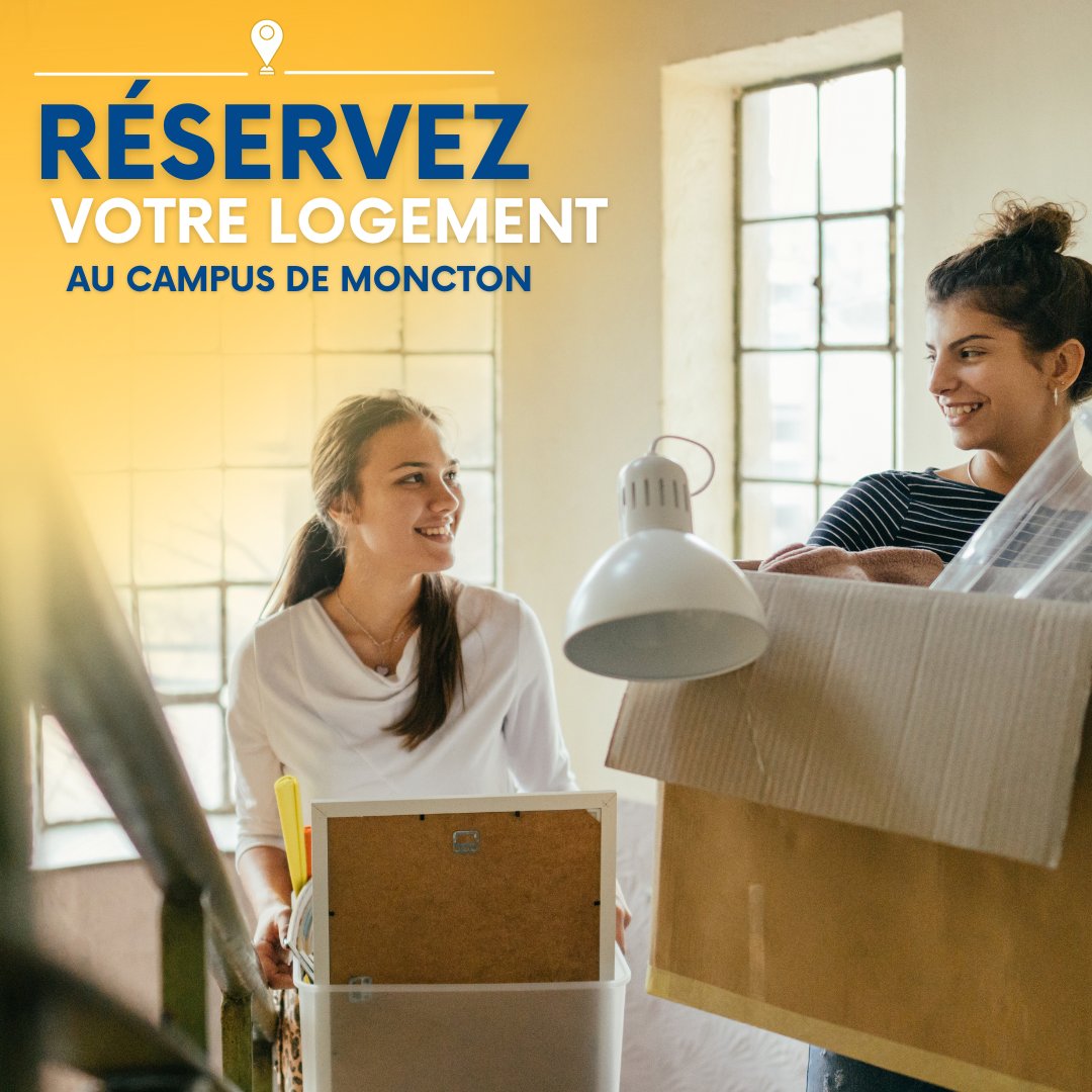 LOGEMENT | 🏠Bonne nouvelle ! Vous pourrez bientôt réserver votre logement à l'Université de Moncton, sur le campus de Moncton, pour la session d'automne 2025.

👉 Faites votre demande en ligne dès le 1er février 2025 à 7 h du matin :  mailchi.mp.bienvenue-chez-toi