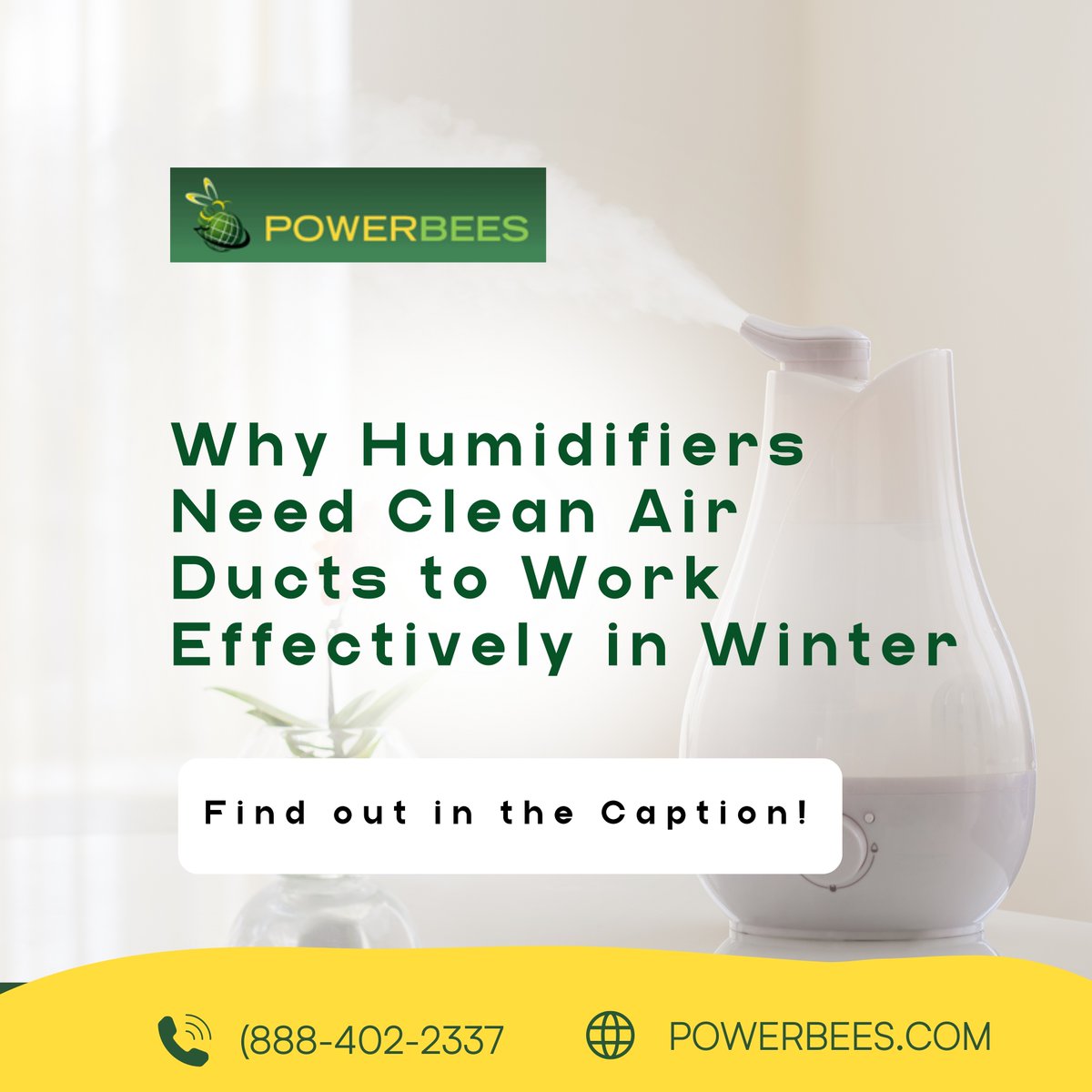Powerbees's tweet image. Did you know that your humidifier's efficiency depends on the cleanliness of your air ducts? 

Homeowners in Newton, Lexington, and Wellesley, this one's for you! Here's why clean ducts are a winter essential:

💧 Optimal Moisture Levels: Dust and debris in your air ducts can ...