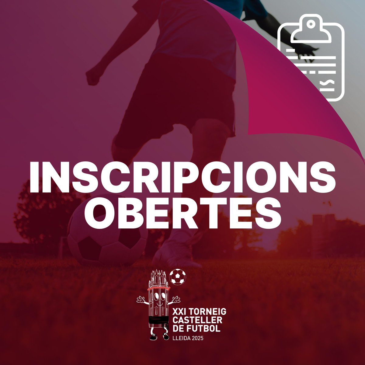 🎉 Tornem a estar en marxa! ⚽️

Després d’uns petits problemes tècnics (ja resolts! 🙌), podem anunciar que OBRIM INSCRIPCIONS pel Torneig Casteller de Futbol! 🏆

Teniu temps fins el 9 de febrer!

tfc.castellersdelleida.cat/inscripcions

#TCFLleida2025 #castells #lleida