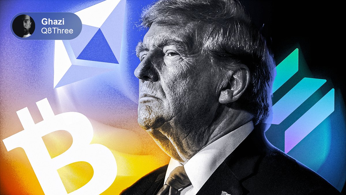 Q8Three's tweet image. 90% من ثروة ترامب أصبحت في العملات الرقمية!

استثمارات ترامب لا تقتصر على عملة $TRUMP فقط! 

فمحافظة تستمثر بالسوق منذ نوفمبر.

في هذا الثريد بعرض لكم 7 عملات استثمر فيها ومتوسط شراؤه 👇