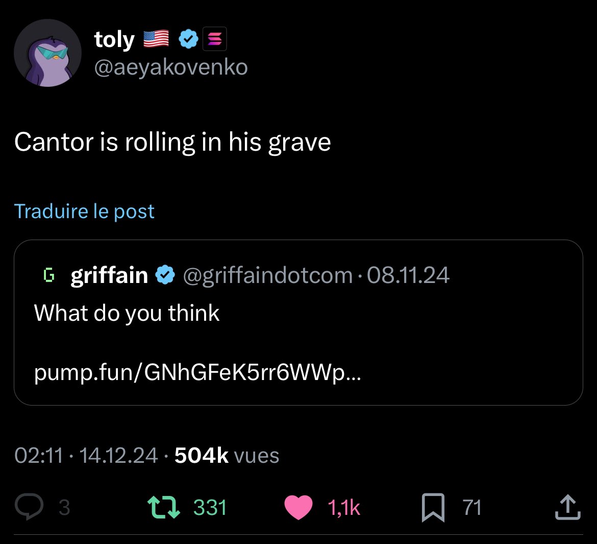 $DPM under $500k is a crime 😱, while #griffain is holding up very well despite the trump tokens.

$dpm : meme coin created by the Solana co founder <a href="/toly/"></a> with the help of #GRIFFAIN 

GNhGFeK5rr6WWpsGC2TdorJwh7QwAMy9RuenSRWbjZrY

$TRUMP $melania $alch $nai #citadail $snai