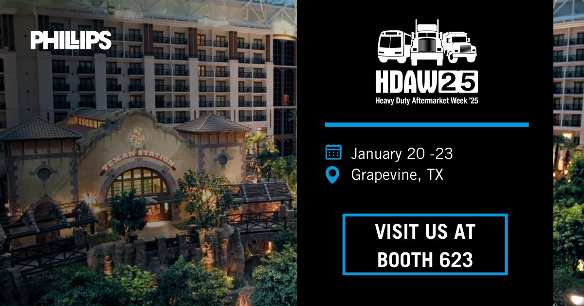 Heavy Duty Aftermarket Week is almost here, and we are ready to showcase premium, innovative solutions! 🚛✨ Visit us at Booth 623 to discover how we're driving the future of the aftermarket industry. 
#HDAW25 #Aftermarket #PhillipsFamily #Trucking