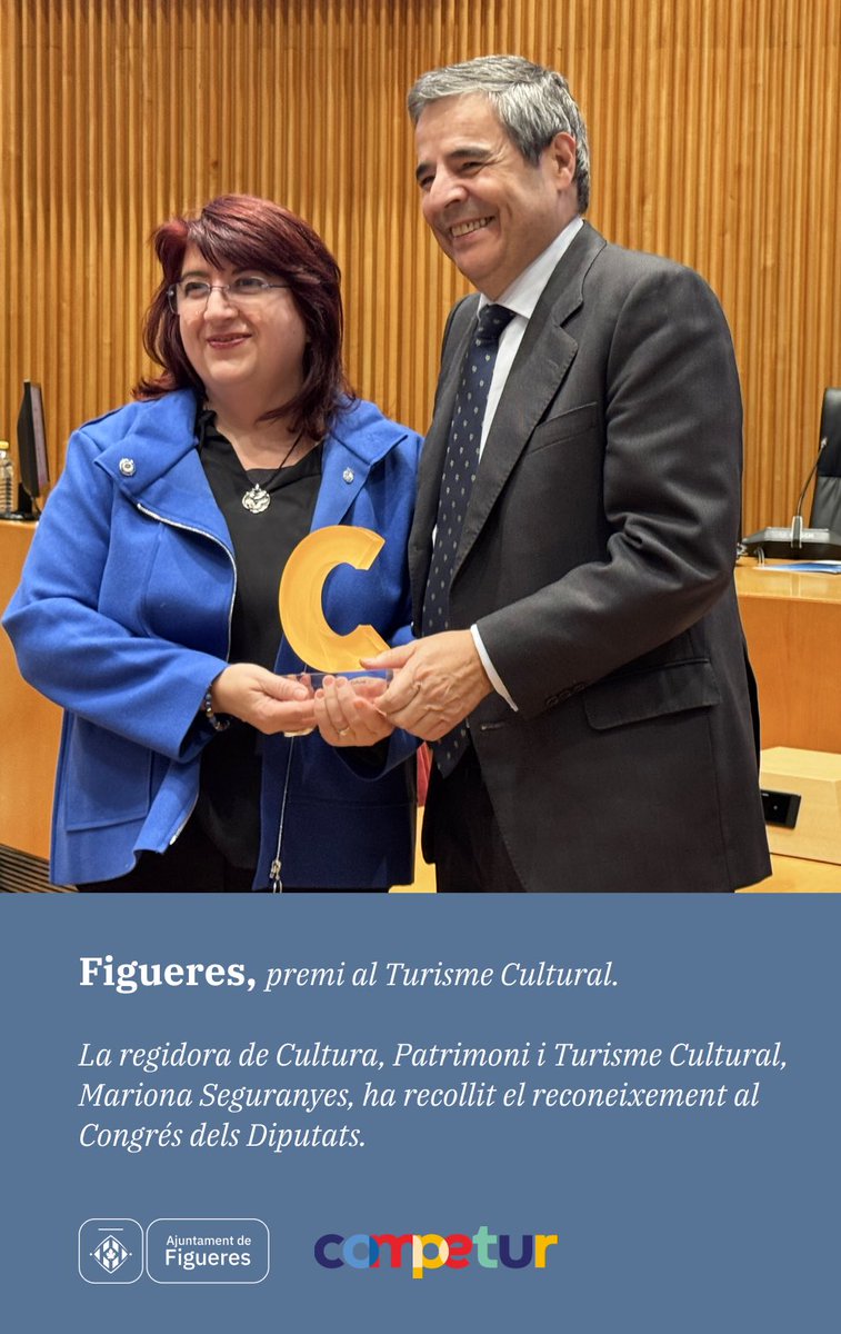 ajfigueres's tweet image. 👉🏻 Mariona Seguranyes, @MarionaSeguran1, regidora de Cultura, Turisme Cultural i Patrimoni, ha recollit el guardó i ha exposat els reptes i objectius que té la ciutat en matèria de turisme cultural amb més de 700.000 visitants anuals.

@visitfigueres @Competur_ #Figueres