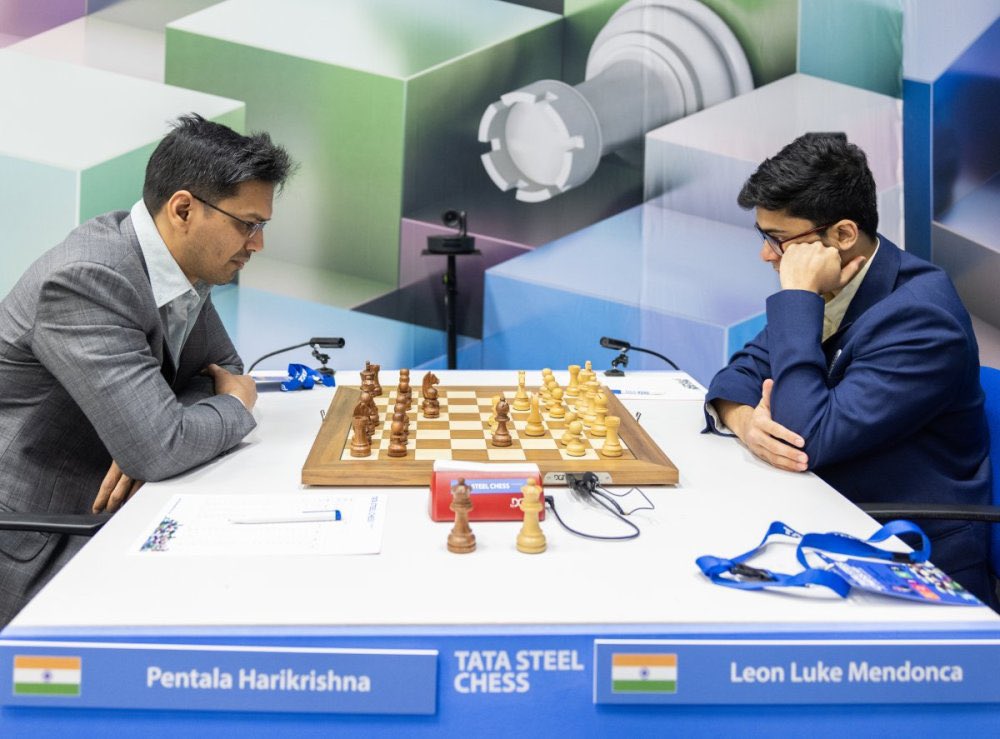 A hard-fought battle between P Harikrishna and Leon Mendonca ends in a deadlock at #TataSteelChess! Both players showed great determination and skill. On to the next round, keep pushing forward – the best is yet to come!! 

<a href="/HariChess/">Harikrishna</a> <a href="/leonkingof64/">Leon Luke Mendonca</a> <a href="/FIDE_chess/">International Chess Federation</a> <a href="/aicfchess/">All India Chess Federation</a>