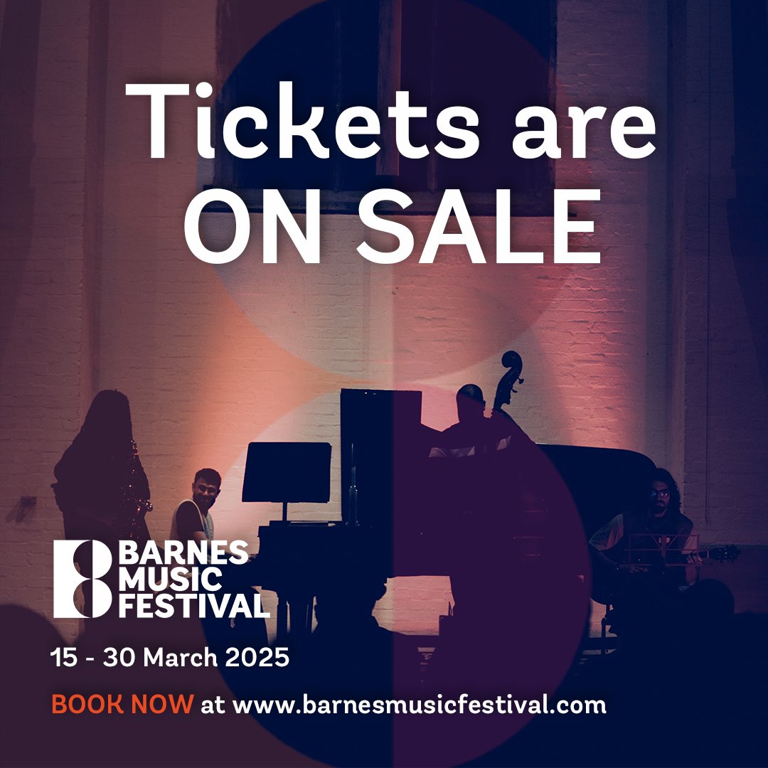 Tickets are now on sale! 🎉

The wait is over - tickets for Barnes Music Festival are Browse the full programme and book your tickets now at barnesmusicfestival.com 

#BarnesMusicFestival #TicketsOnSale #LiveMusicLondon #BarnesEvents #MusicLovers