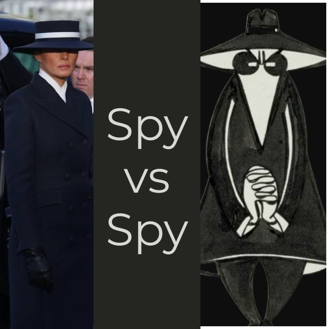 Spy vs. Spy vibes… just me?! What is she trying to tell us…things that make you go hmmm 🤔 #spyvsspy
#Melania #loveanda45