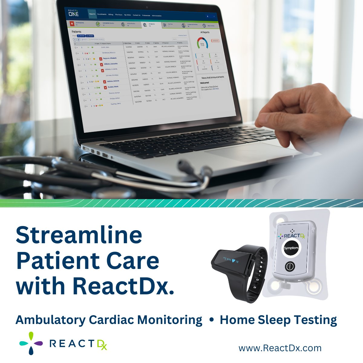 Join the growing number of healthcare providers who are transforming their practice with ReactDx. Our commitment is to enhance patient care through innovation and efficiency.

Ready to experience the difference? bit.ly/4fy5LQw