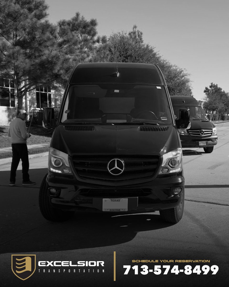 ExcelsiorDriver's tweet image. The look of luxury when you see that Mercedes-Benz logo on our new luxury Sprinter vans always makes a great first impression.  They’re designed for comfort, elegance, and reliability—perfect for any occasion.

Call us at (713) 574-8499 📱 Or visit excelsiorlimo.com 💻