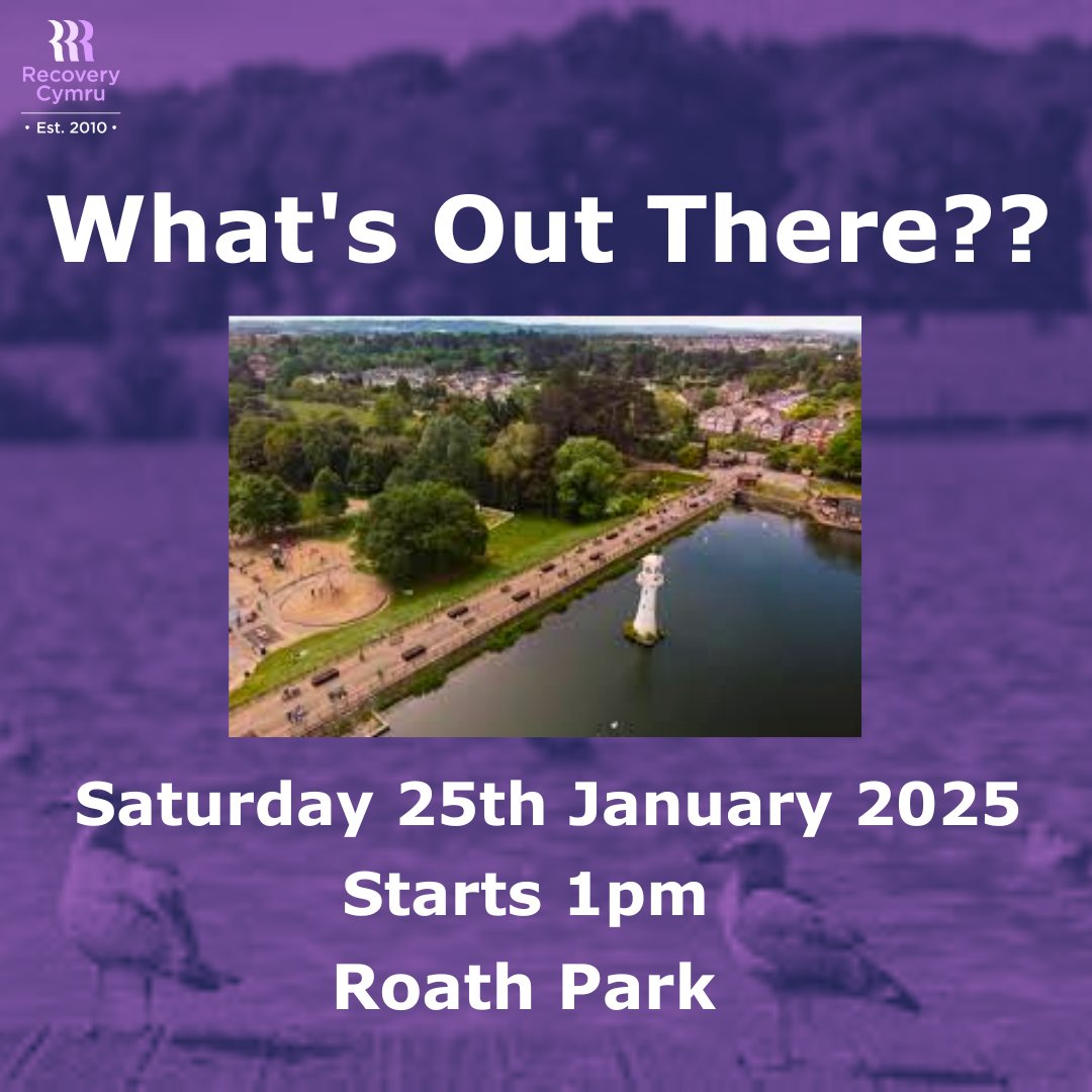 RecoveryCymru's tweet image. This Saturday, join us for &quot;What&apos;s Out There??&quot; at Roath Park! A great chance to meet new people and enjoy the outdoors. Details on the image! Open to everyone – feel free to bring a friend or family member! #RecoveryCymru #WhatsOutThere #CommunityActivity #GetOutside