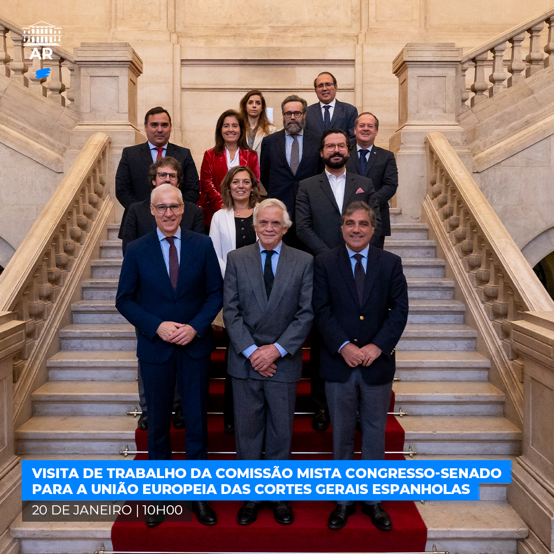 A Comissão de Assuntos Europeus (CAE) recebeu hoje a Comissão Mista  Congresso-Senado para a União Europeia das Cortes Gerais espanholas (Comissão  Mista), na Assembleia da República. #assembleiadarepublica #UE #CAE  #cooperaçãoparlamentar #COSAC ..., image size:1080x1080