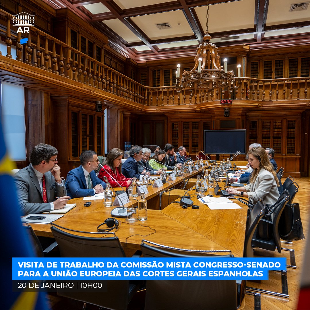 A Comissão de Assuntos Europeus (CAE) recebeu hoje a Comissão Mista  Congresso-Senado para a União Europeia das Cortes Gerais espanholas (Comissão  Mista), na Assembleia da República. #assembleiadarepublica #UE #CAE  #cooperaçãoparlamentar #COSAC ..., image size:1080x1080