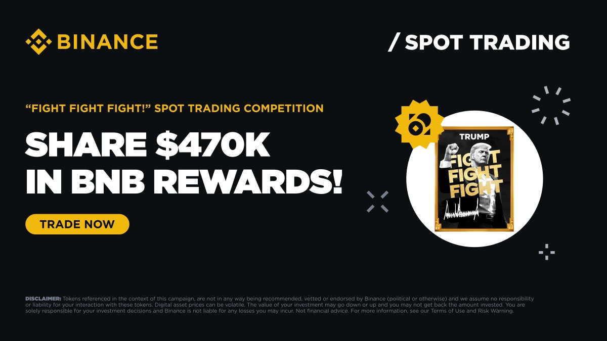Fight, Fight, Fight!

Join the trading tournament and compete for a share of $470,000 in BNB token vouchers!  

Don’t miss out 👉 binance.com/en/support/ann…