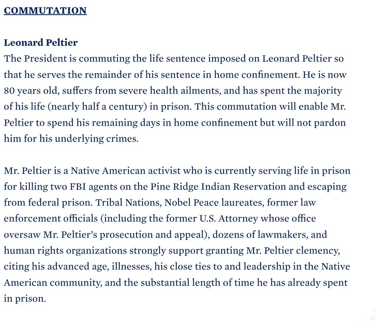Leonard Peltier is going home. A powerful moment for his family, his tribe, for Indian Country.

Peltier unjustly lost his freedom for the killings of two federal agents.

It is unjust to not speak of Annie Mae Aquash, who lost her life. Of her family who never received justice.