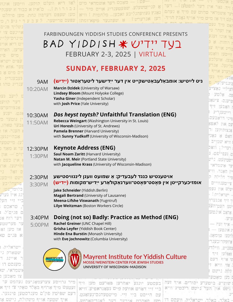 Farbindungen Yiddish Studies Conference tweet media