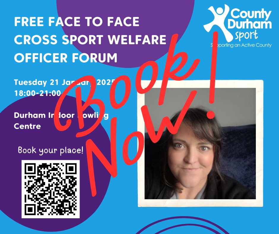 cdsport's tweet photo. Calling all Club Welfare Officers 📣

It's your last chance to book onto our first ever face-to-face Cross Sport Welfare Officer Forum.

👉 21st January 2025 6PM - 9PM
👉 Durham Indoor Bowling Centre

Sign up to the event - https://t.co/UK2Ro6ncNv https://t.co/X7zwkM9OJO