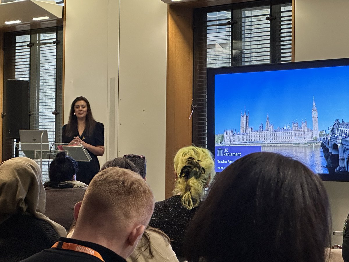 Gavin_Sharp_73's tweet photo. An honour to be invited back to Westminster today to speak to educators on the @UKParlEducation @UKParliament Teacher Ambassador Programme, using @AppleEDU tech to showcase my portfolio. A privilege to hear from Madam Deputy Speaker, giving us insight into her role in The Commons https://t.co/yLz3vnuegq