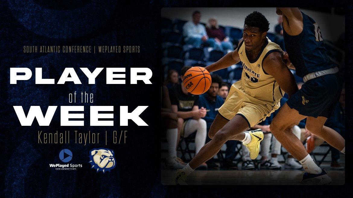 Wingate Bulldogs (@wu_bulldogs) on Twitter photo SAC Player of the Week!
Kendall Taylor earns the honor for the 3rd time in his career, going for 25 points, 8 assists & 7 rebounds in the 87-73 <a href="/WingateMBB/">Wingate Men's BBall</a> win at Carson-Newman!
Story | tinyurl.com/dcnmykck SAC Player of the Week!
Kendall Taylor earns the honor for the 3rd time in his career, going for 25 points, 8 assists & 7 rebounds in the 87-73 <a href="/WingateMBB/">Wingate Men's BBall</a> win at Carson-Newman!
Story | tinyurl.com/dcnmykck