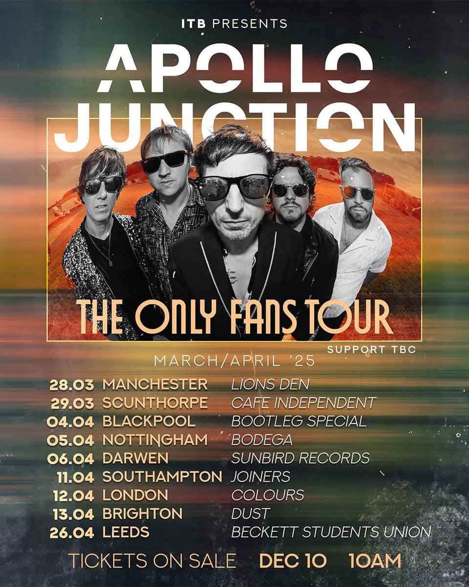 Apollo Junction Fan Account (@fansaccountaj) on Twitter photo //GIG INFOS//
Apollo Junction will be on gig
28.03.25 <a href="/LionsDenMcr/">Lions Den Mcr</a>
29.03.25 <a href="/CafeINDIE______/">EliZ</a>
04.04.25 <a href="/bootleg_social/">Bootleg Social</a>
05.04.25 <a href="/bodeganotts/">The Bodega</a>
06.04.25 @sunbird_records
11.04.25 <a href="/joinerslive/">The Joiners</a>
12.04.25 <a href="/ColoursHoxton/">Colours Hoxton</a>
13.04.25 <a href="/DustVenue/">Dust Venue</a>
26.04.25 <a href="/LeedsBeckettSU/">Leeds Beckett Students' Union</a>
Tickets in comment //GIG INFOS//
Apollo Junction will be on gig
28.03.25 <a href="/LionsDenMcr/">Lions Den Mcr</a>
29.03.25 <a href="/CafeINDIE______/">EliZ</a>
04.04.25 <a href="/bootleg_social/">Bootleg Social</a>
05.04.25 <a href="/bodeganotts/">The Bodega</a>
06.04.25 @sunbird_records
11.04.25 <a href="/joinerslive/">The Joiners</a>
12.04.25 <a href="/ColoursHoxton/">Colours Hoxton</a>
13.04.25 <a href="/DustVenue/">Dust Venue</a>
26.04.25 <a href="/LeedsBeckettSU/">Leeds Beckett Students' Union</a>
Tickets in comment