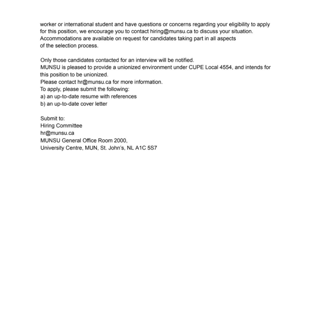 Please see the attached job posting for a Permanent Full-Time Accounting Clerk. Starting salary is $30.30/hour plus benefits.