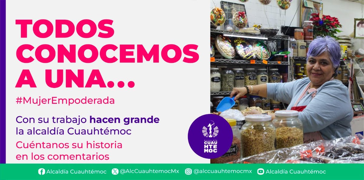 AlcCuauhtemocMx's tweet image. ¡Las mujeres que están cambiando el mundo merecen ser celebradas! 🌍 Etiqueta en los comentarios a esa #MujerEmpoderada que te inspira y cuéntanos cómo está marcando la diferencia.💜