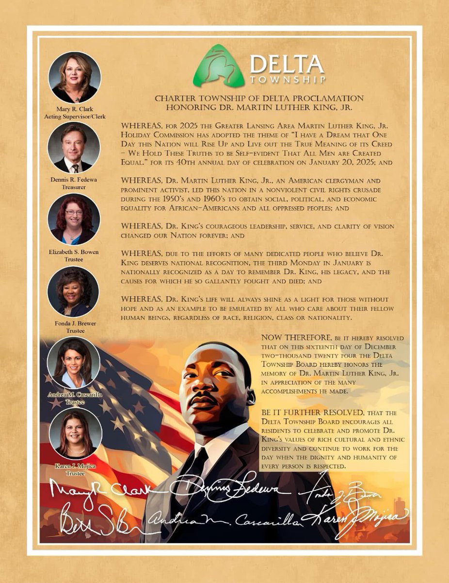 Delta Township officials enjoying the 40th annual MLK day of celebration.